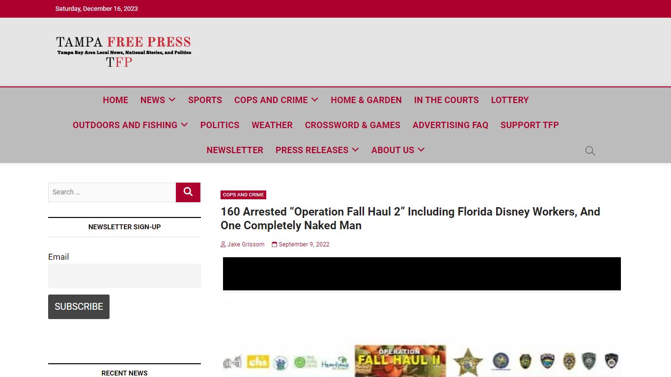 160 Arrested "Operation Fall Haul 2" Including Florida Disney ... - Tampa