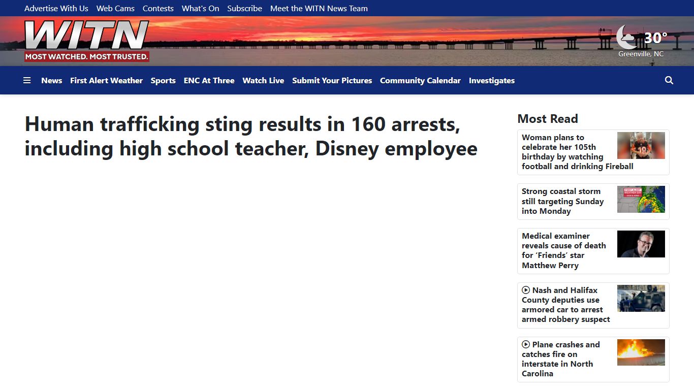 Human trafficking sting results in 160 arrests, including high ... - WITN